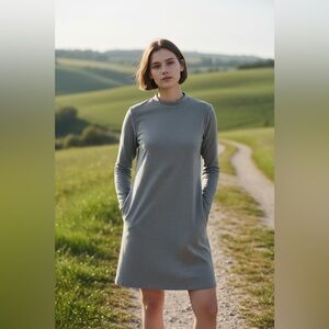 NEW J. Crew Mock Neck Heather Gray Modal Jersey Swing Dress Women XXS Capsule